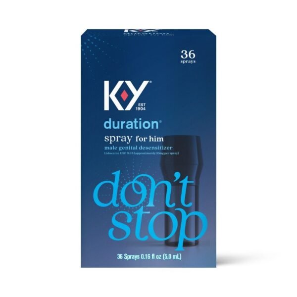 KY Duration Spray For Him Male Genital Desenitizer, Dont Stop, 36 Sprays, 0.16 fl oz (5.0 mL)