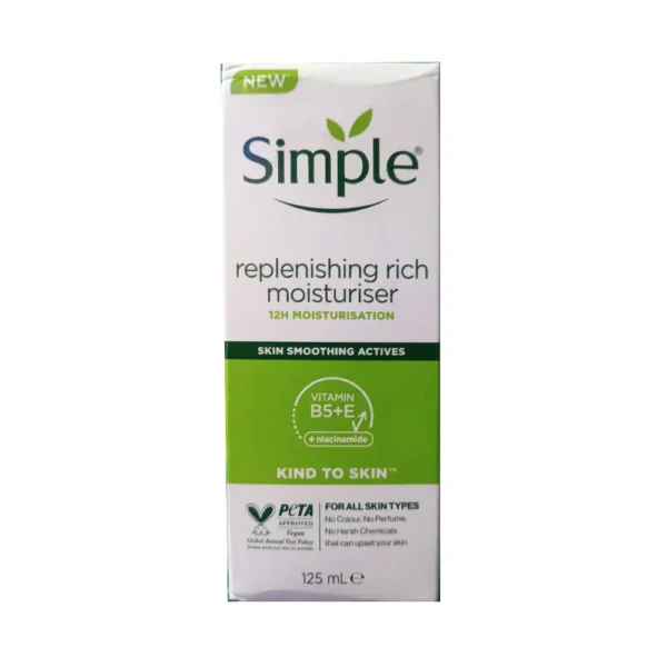 Simple Replenishing Rich Moisturiser Vitamin B5+E Kind to Skin 125 ml