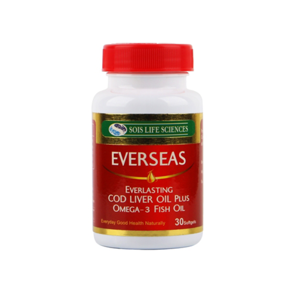 Sois life Sciences Everseas Everlasting Cod Liver Oil Plus Omega-3 Fish Oil 30 Softgels