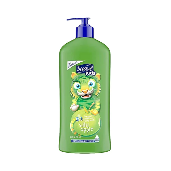 Suave Kids 3 In 1 Shampoo Conditioner and Body Wash With Silly Apple 18 FL.OZ (532ml)