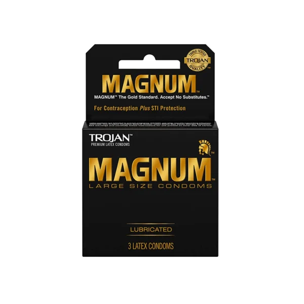 Trojan Magnum Large Size Condoms Lubricated 3 Latex Condoms